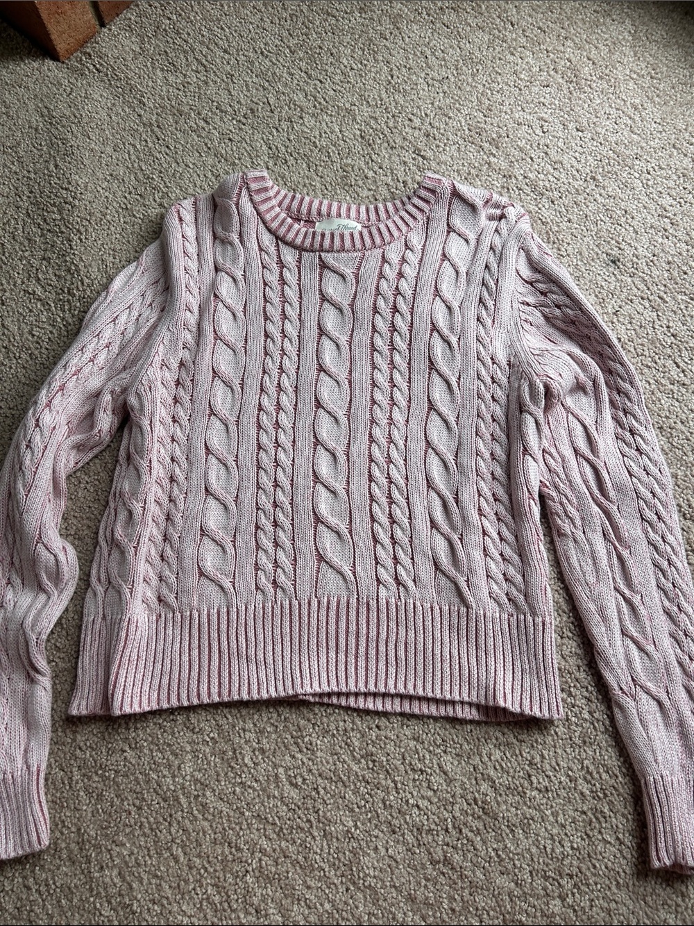 Universal Thread Pink Cable Knit Crewneck Sweater